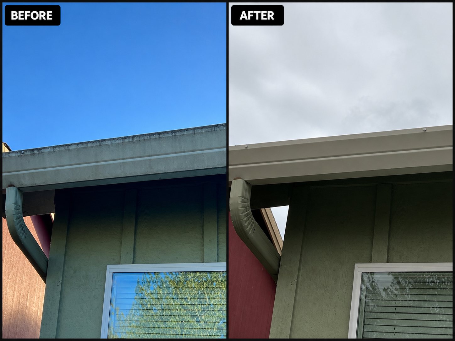 Fascia before and after cleaning