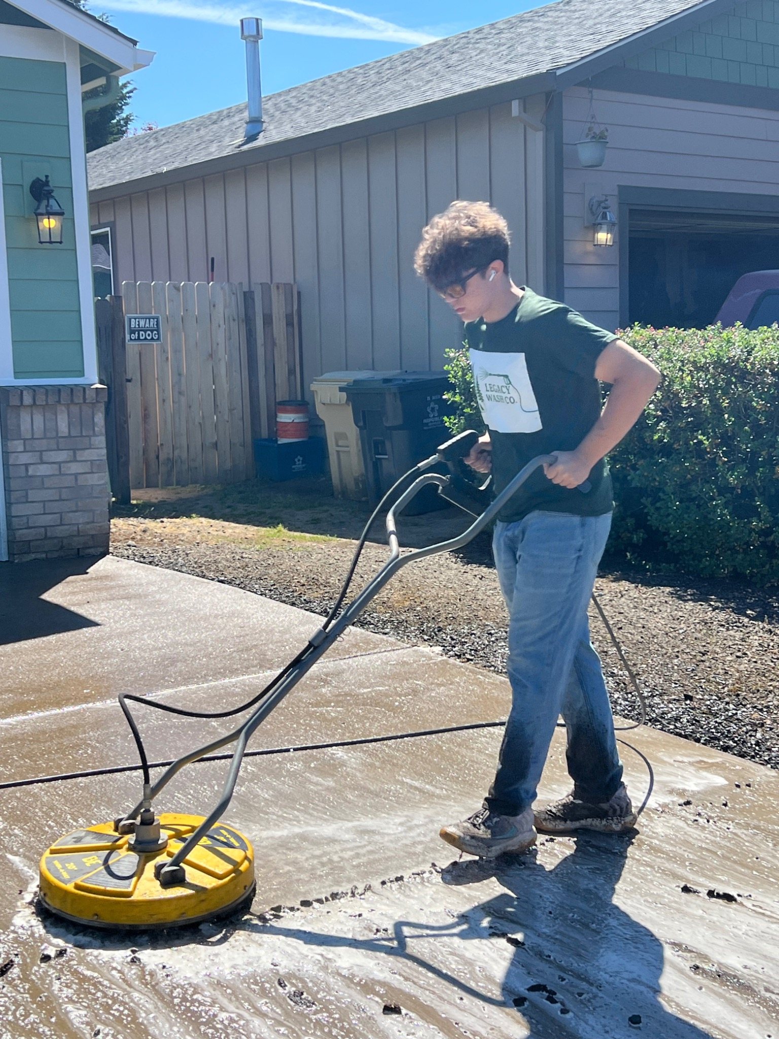 Concrete surface cleaning
